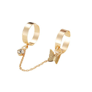 2021 Fashion Butterfly Clip Earrings Ear hook Stainless Steel Ear Clips Double pierced Earring Earrings Women Girls Jewelry