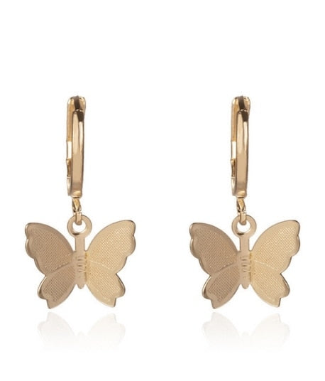 2021 Fashion Butterfly Clip Earrings Ear hook Stainless Steel Ear Clips Double pierced Earring Earrings Women Girls Jewelry