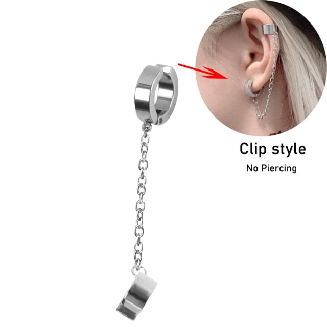 2021 Fashion Butterfly Clip Earrings Ear hook Stainless Steel Ear Clips Double pierced Earring Earrings Women Girls Jewelry