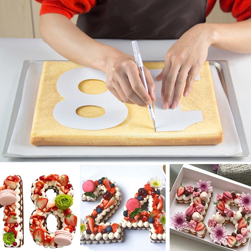 6/8/10inch PET 0-8 Numbers Cake Mold Set Cake Decorating Tools Confeitaria Maker DIY Birthday Cake Pastry and Bakery Accessories
