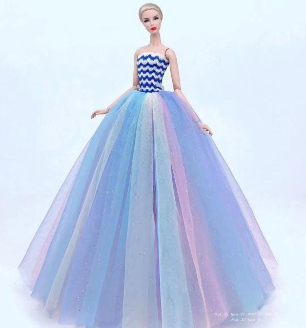 case for barbie doll clothes Princess dress trailing wedding bride marriage dress for barbie accessories toys house ornaments