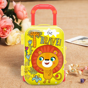 Fashion Metal Mini Suitcase for Dolls Miniature Toys Trunk Dollhouse Decoration Lovely Small Clutch Jewellery Box Doll Handbag