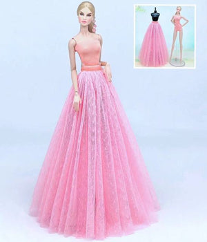 case for barbie doll clothes Princess dress trailing wedding bride marriage dress for barbie accessories toys house ornaments