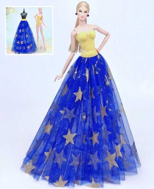 case for barbie doll clothes Princess dress trailing wedding bride marriage dress for barbie accessories toys house ornaments