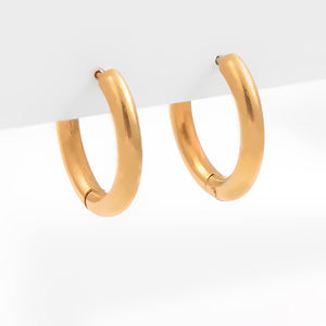 Gold Silver Color Stainless Steel Hoop Earrings for Women Small Simple Round Circle Huggies Ear Rings Steampunk Accessories
