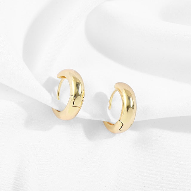 Gold Silver Color Stainless Steel Hoop Earrings for Women Small Simple Round Circle Huggies Ear Rings Steampunk Accessories