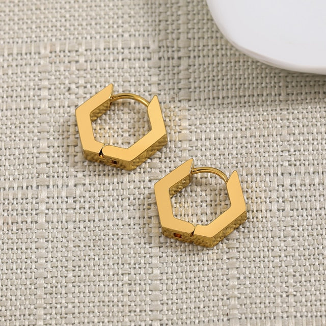 Gold Silver Color Stainless Steel Hoop Earrings for Women Small Simple Round Circle Huggies Ear Rings Steampunk Accessories
