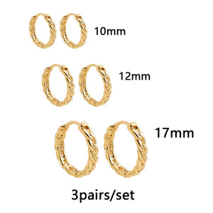 Gold Silver Color Stainless Steel Hoop Earrings for Women Small Simple Round Circle Huggies Ear Rings Steampunk Accessories