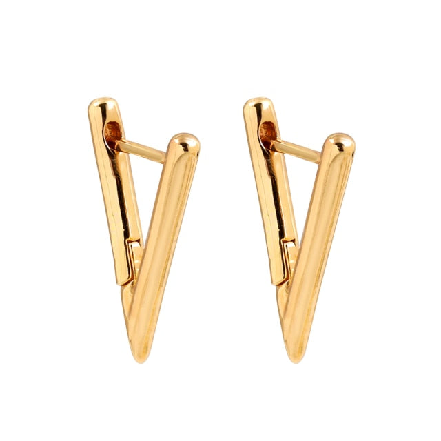 Gold Silver Color Stainless Steel Hoop Earrings for Women Small Simple Round Circle Huggies Ear Rings Steampunk Accessories
