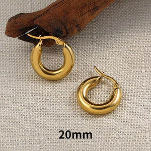 Gold Silver Color Stainless Steel Hoop Earrings for Women Small Simple Round Circle Huggies Ear Rings Steampunk Accessories