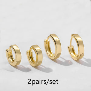 Gold Silver Color Stainless Steel Hoop Earrings for Women Small Simple Round Circle Huggies Ear Rings Steampunk Accessories