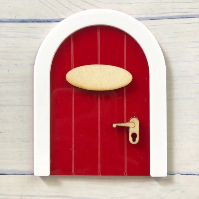 Mini Fairy door Hand Made Cute pink Mouse hole, miniature wooden door with bunting and personalised sign post