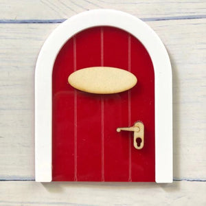 Mini Fairy door Hand Made Cute pink Mouse hole, miniature wooden door with bunting and personalised sign post