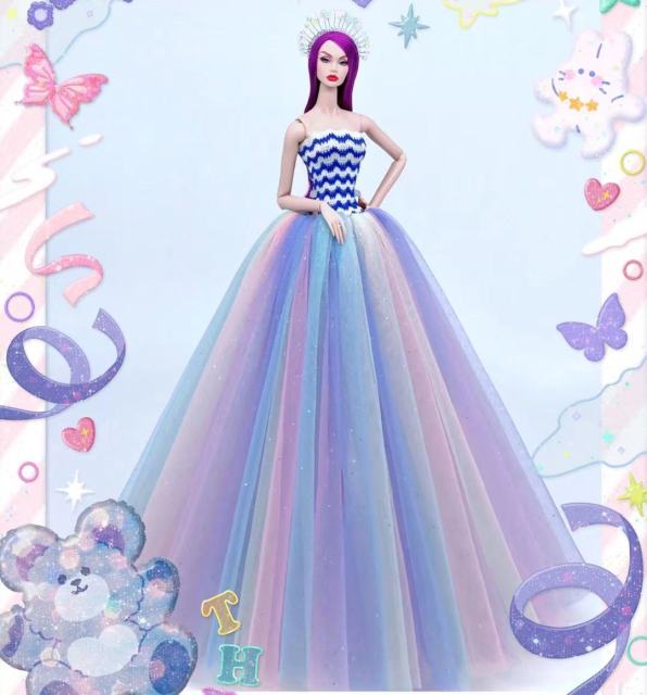 case for barbie doll clothes Princess dress trailing wedding bride marriage dress for barbie accessories toys house ornaments