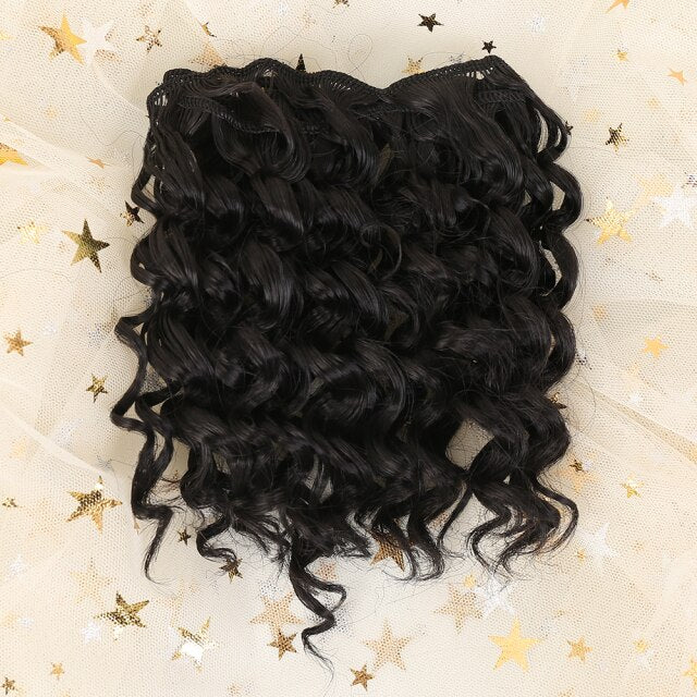 Allaosify Black Gold Brown Silver Short Curly Hair 15cm * 100CM BJD Wig 1/3 1/4 1/6 Doll DIY