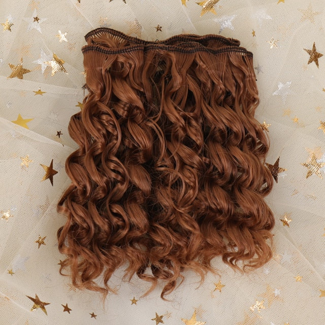 Allaosify Black Gold Brown Silver Short Curly Hair 15cm * 100CM BJD Wig 1/3 1/4 1/6 Doll DIY