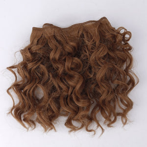 Allaosify Black Gold Brown Silver Short Curly Hair 15cm * 100CM BJD Wig 1/3 1/4 1/6 Doll DIY