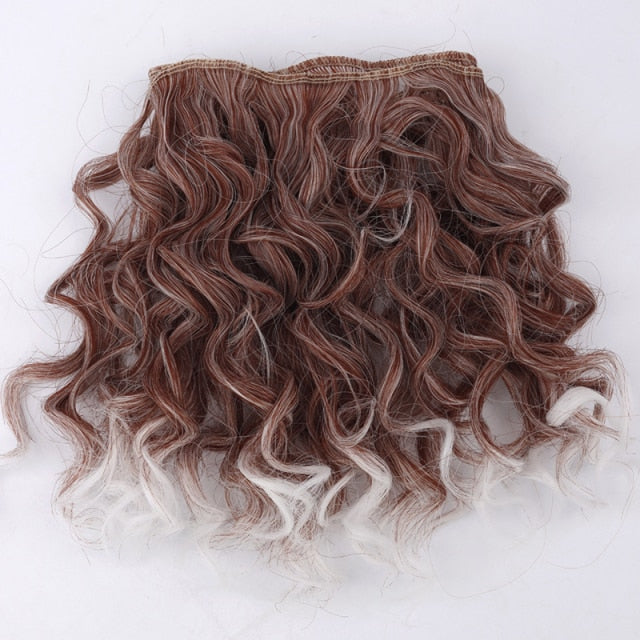 Allaosify Black Gold Brown Silver Short Curly Hair 15cm * 100CM BJD Wig 1/3 1/4 1/6 Doll DIY