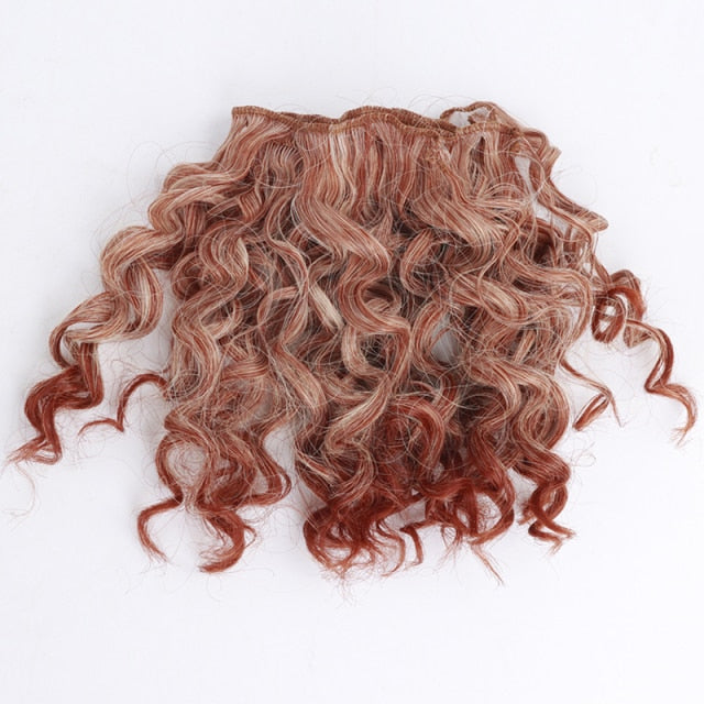 Allaosify Black Gold Brown Silver Short Curly Hair 15cm * 100CM BJD Wig 1/3 1/4 1/6 Doll DIY