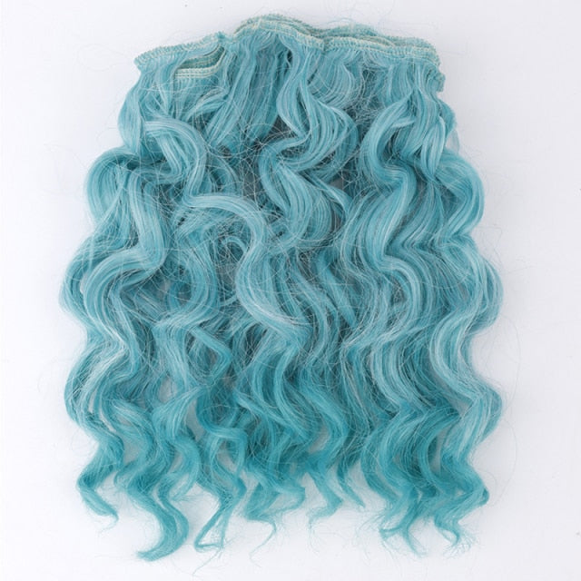 Allaosify Black Gold Brown Silver Short Curly Hair 15cm * 100CM BJD Wig 1/3 1/4 1/6 Doll DIY