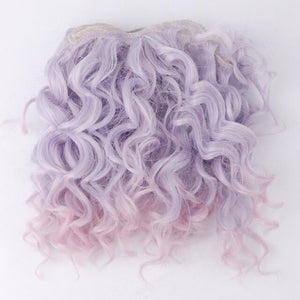 Allaosify Black Gold Brown Silver Short Curly Hair 15cm * 100CM BJD Wig 1/3 1/4 1/6 Doll DIY