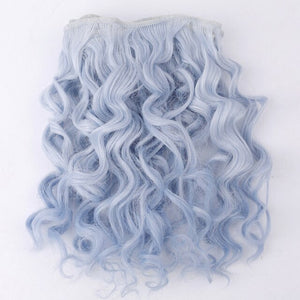 Allaosify Black Gold Brown Silver Short Curly Hair 15cm * 100CM BJD Wig 1/3 1/4 1/6 Doll DIY