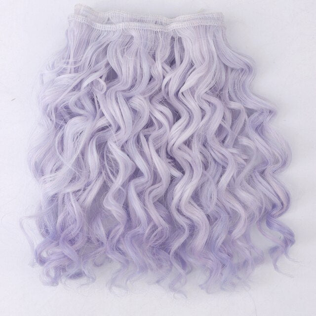 Allaosify Black Gold Brown Silver Short Curly Hair 15cm * 100CM BJD Wig 1/3 1/4 1/6 Doll DIY