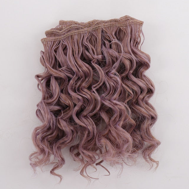 Allaosify Black Gold Brown Silver Short Curly Hair 15cm * 100CM BJD Wig 1/3 1/4 1/6 Doll DIY